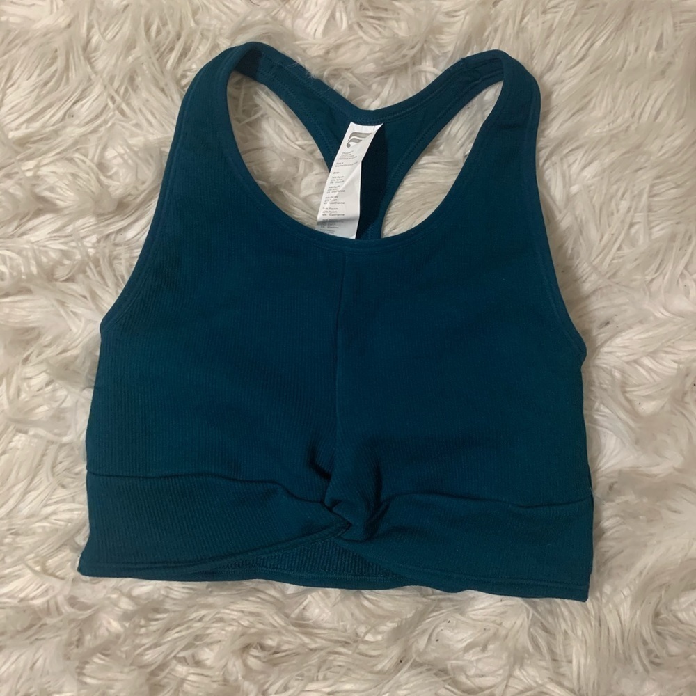 Fabletics‎ Teal Front Knot Seamless Bra 
Size Small
